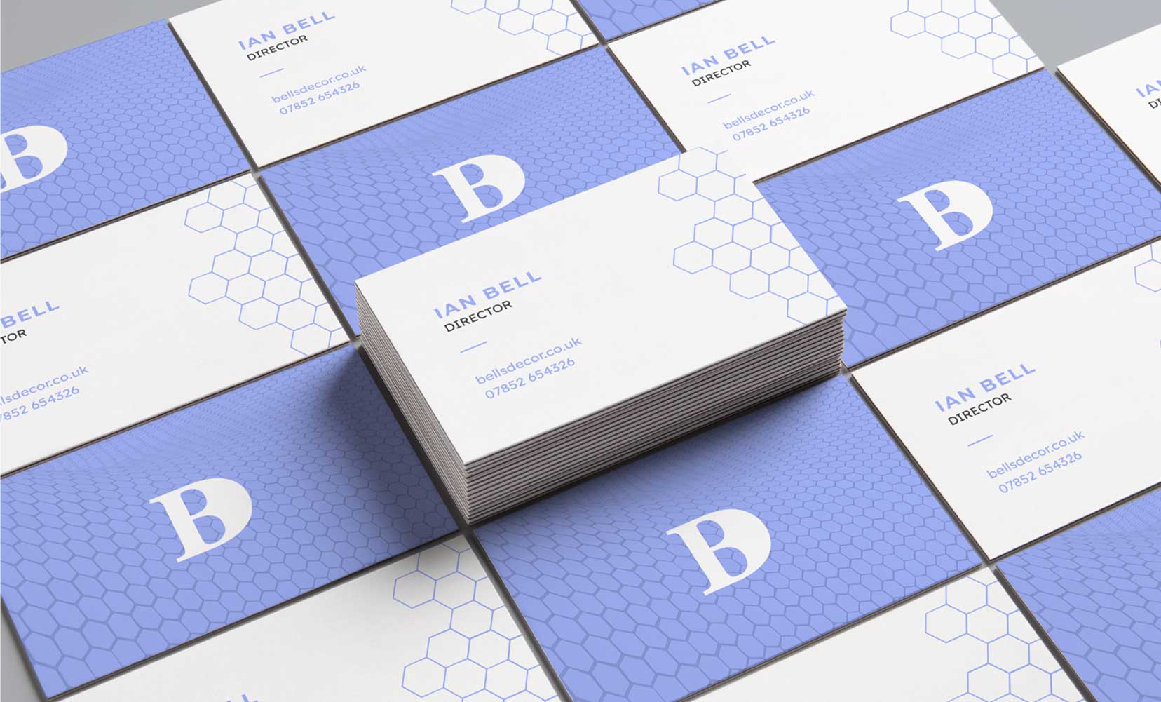 Bells Decor branding business cards b4b