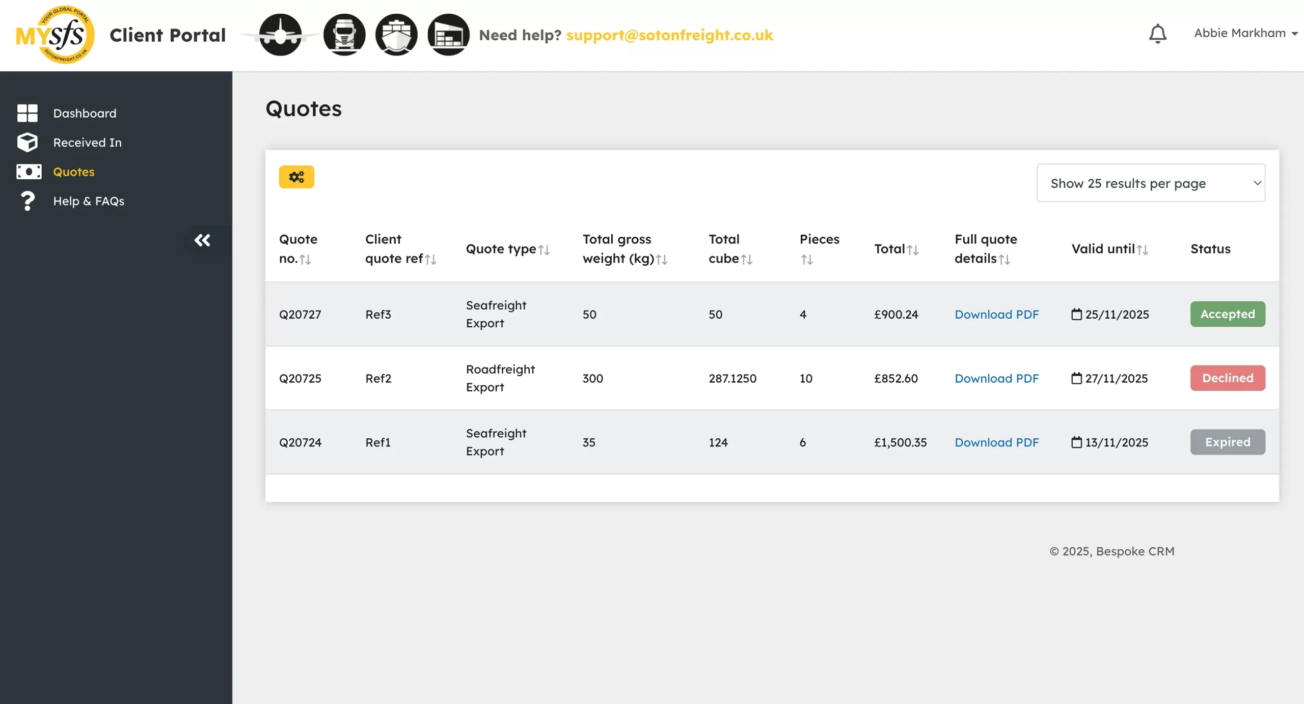 sfs client portal example