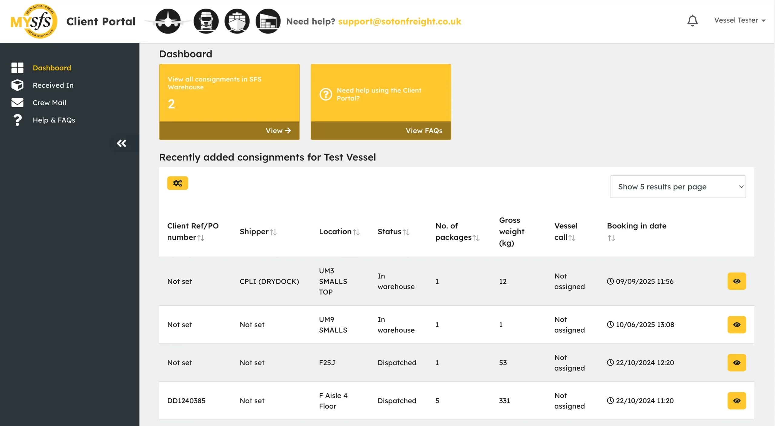 sfs client portal example
